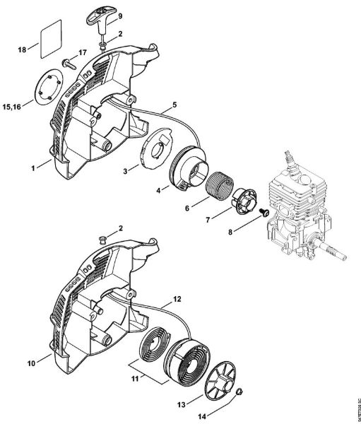 Foices a motor (FS) FS 56 RC-E Dispositivo de arranque ErgoStart da marca Stihl