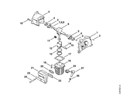 Foices a motor (FS) FS 61 Caixa da cambota, Cilindro da marca Stihl