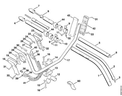 Foices a motor (FS) FS 62 R Tubo do punho para duas mãos, Haste da marca Stihl