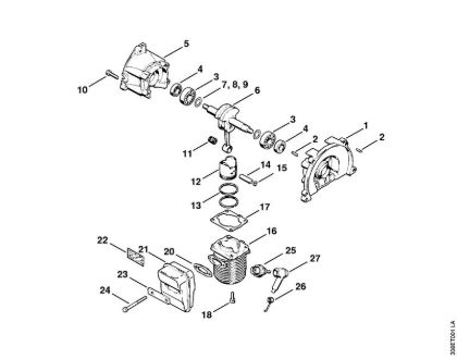 Foices a motor (FS) FS 65 AVRE Caixa da cambota, Cilindro da marca Stihl