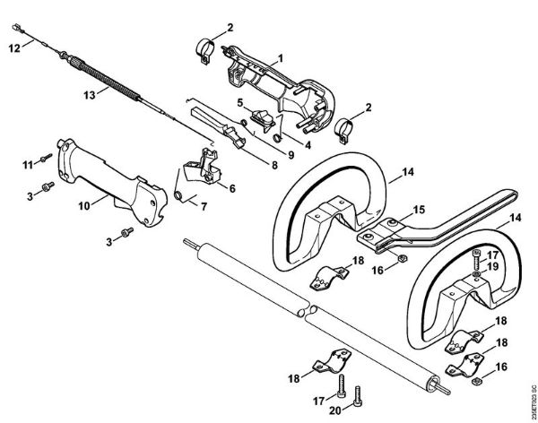 Foices a motor (FS) FS 65-4 Cabo de manejo da marca Stihl