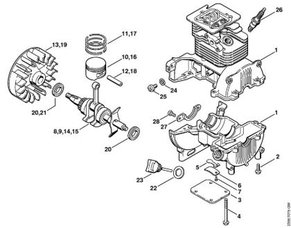 Foices a motor (FS) FS 65-4 Caixa da cambota da marca Stihl