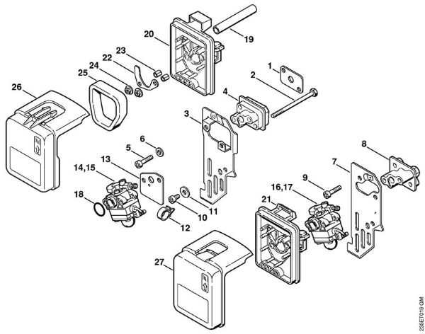 Foices a motor (FS) FS 65-4 Filtro de ar da marca Stihl