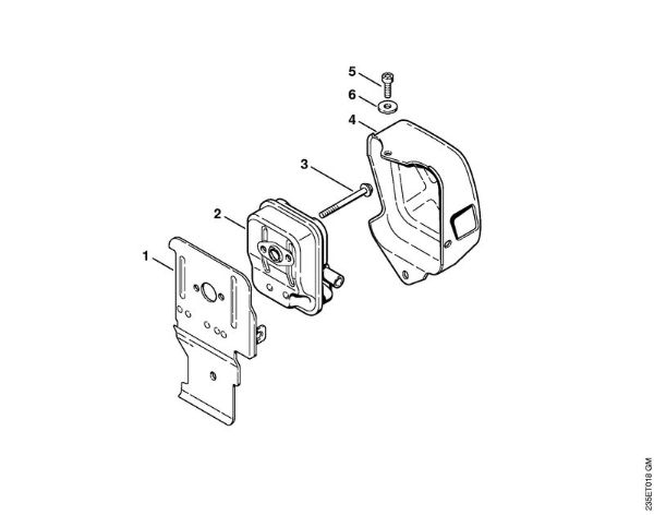 Foices a motor (FS) FS 65-4 Silenciador da marca Stihl