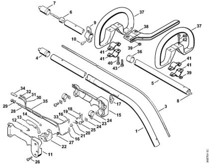 Foices a motor (FS) FS 66 Haste, Cabo em forma de arco da marca Stihl