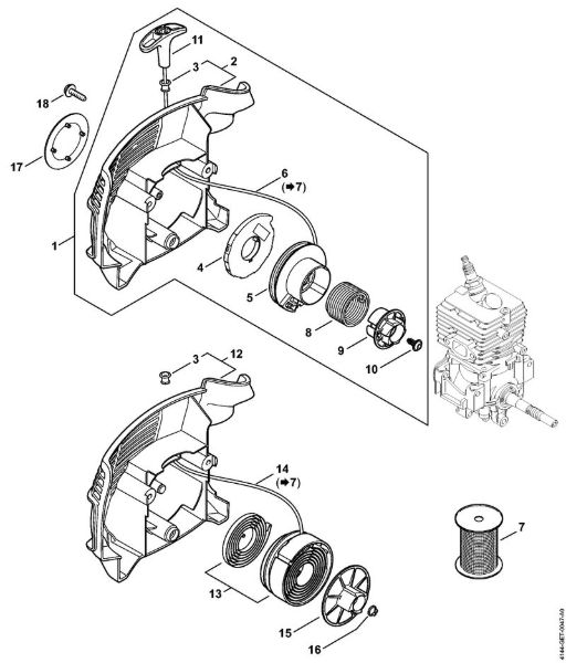 Foices a motor (FS) FS 70 C-E Dispositivo de arranque ErgoStart da marca Stihl