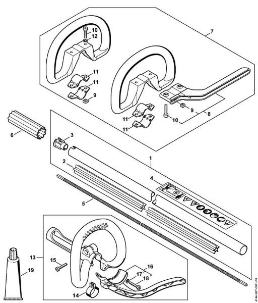 Foices a motor (FS) FS 70 RC-E Haste, Cabo circular FS 70 RC-E, FS 70 RC-E Z, FS 70 R-Z da marca Stihl