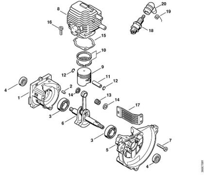 Foices a motor (FS) FS 72 R Caixa da cambota, Cilindro da marca Stihl