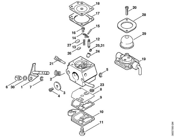 Foices a motor (FS) FS 75 Carburador C1Q-S60 BR (17.2002) da marca Stihl
