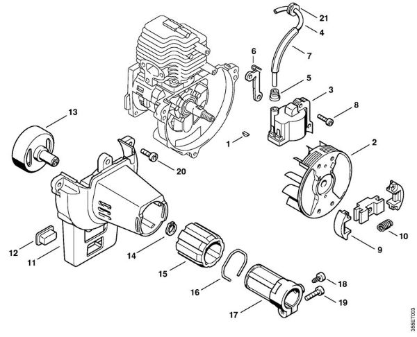 Foices a motor (FS) FS 76 Sistema de ignição, Embreagem da marca Stihl
