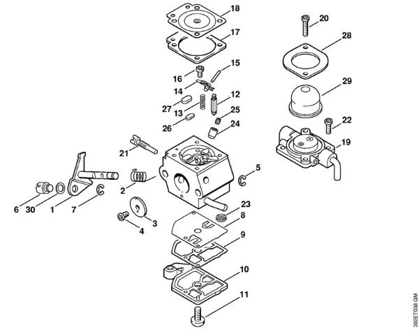 Foices a motor (FS) FS 80 Carburador C1Q-S45 (16.2001) da marca Stihl