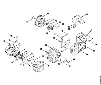 Foices a motor (FS) FS 80 AVE Dispositivo de arranque da marca Stihl