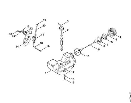 Foices a motor (FS) FS 80 AVE Tanque de combustível, Bomba da marca Stihl