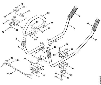 Foices a motor (FS) FS 80 E Tubo do punho da marca Stihl