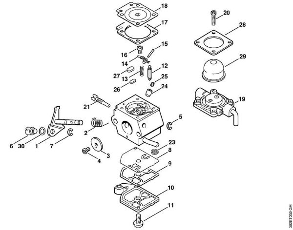 Foices a motor (FS) FS 80 R Carburador C1Q-S56 (16.2001) da marca Stihl