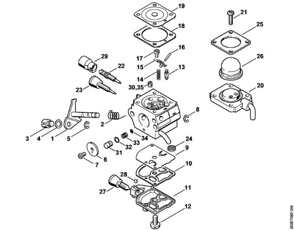 Foices a motor (FS) FS 80 R Carburador C1Q-S80 BR (41.2017) da marca Stihl