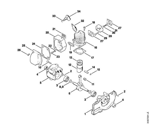 Foices a motor (FS) FS 80 RE Caixa da cambota, Cilindro da marca Stihl
