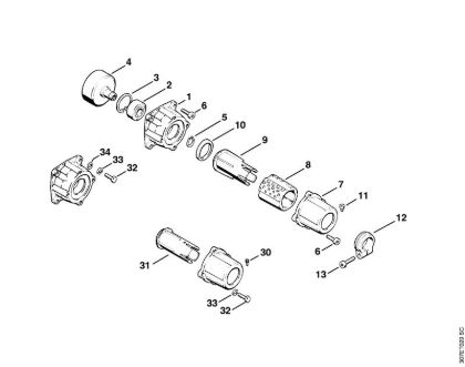Foices a motor (FS) FS 81 Caixa da embreagem da marca Stihl