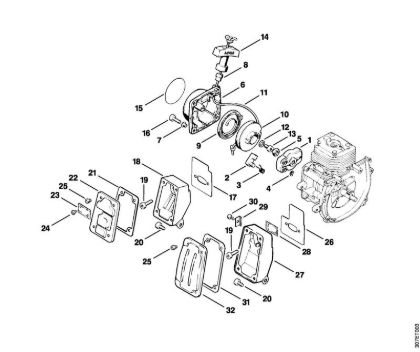 Foices a motor (FS) FS 81 Dispositivo de arranque, Silenciador da marca Stihl