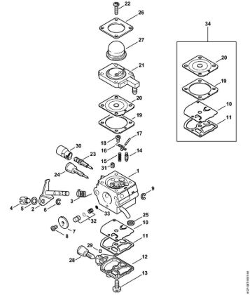 Foices a motor (FS) FS 85 Carburador 4137/22 da marca Stihl