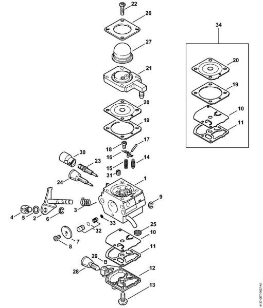 Foices a motor (FS) FS 85 R Carburador 4137/22 da marca Stihl
