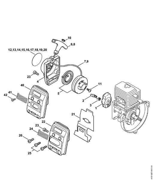 Foices a motor (FS) FS 85 T Dispositivo de arranque, Silenciador da marca Stihl