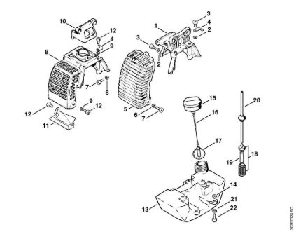 Foices a motor (FS) FS 86 Cobertura, Tanque de combustivel da marca Stihl
