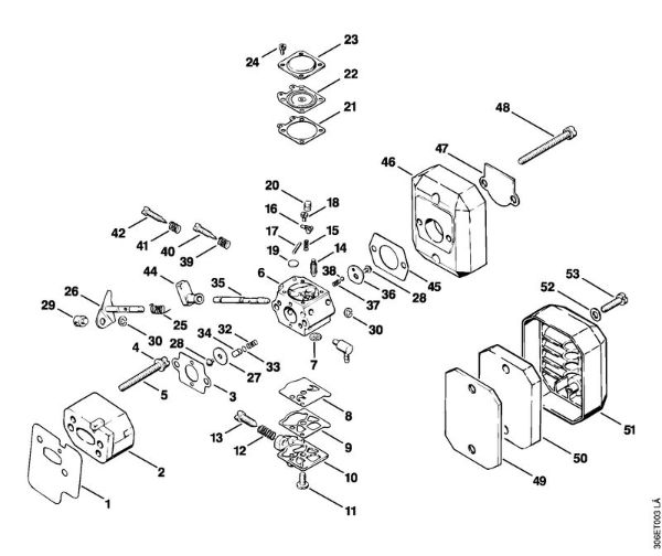 Foices a motor (FS) FS 90 - 4117 Carburador, Filtro de ar da marca Stihl