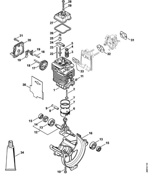 Foices a motor (FS) FS 90 - 4180 Mecanismo propulsor diâm.  38 mm da marca Stihl