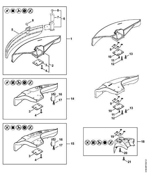 Foices a motor (FS) FS 90 - 4180 Protecção da marca Stihl