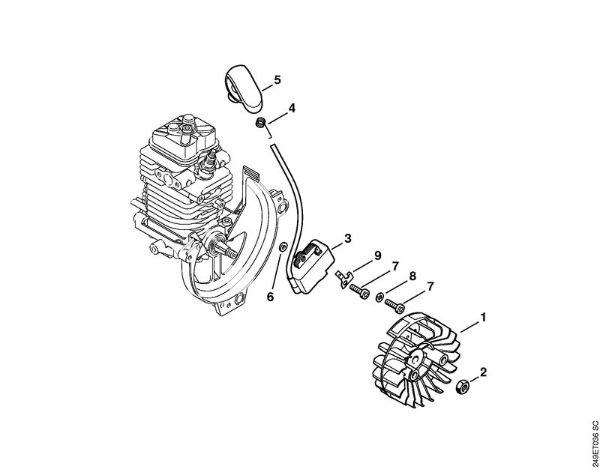Foices a motor (FS) FS 90 R - 4180 Sistema de ignição da marca Stihl