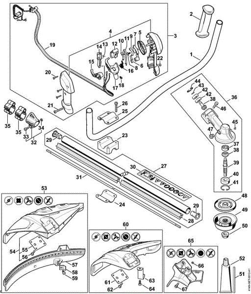 Foices a motor (FS) FS 94 C-E Cabo para duas mãos, Haste, Engrenagem da Numero da máquina 516962085 da marca Stihl