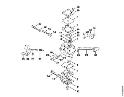 Foices a motor portáteis nas costas (FR) FR 106 Carburador WT-45, WT-112 da marca Stihl