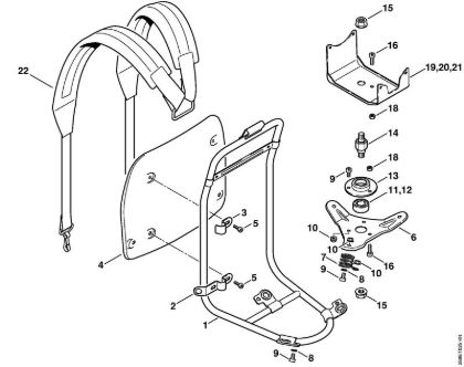 Foices a motor portáteis nas costas (FR) FR 125 SEA Quadro de suporte da marca Stihl