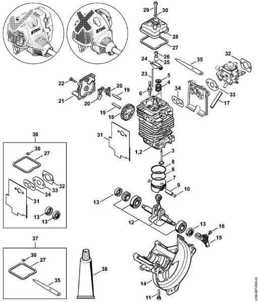 Foices a motor portáteis nas costas (FR) FR 131 T Mecanismo propulsor diâm.  43 mm da marca Stihl