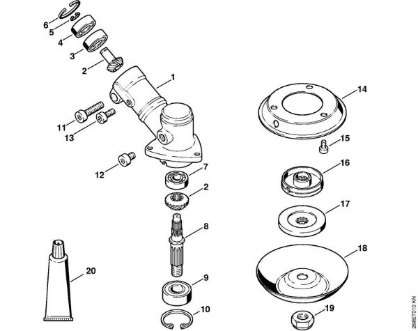 Foices a motor portáteis nas costas (FR) FR 135 SEA Engrenagem FR 125, FR 135 da marca Stihl