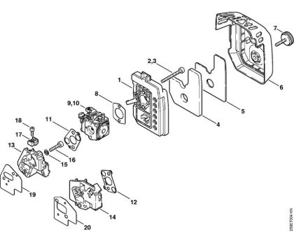 Foices a motor portáteis nas costas (FR) FR 135 SEA Filtro de ar FR 135, 145 da marca Stihl