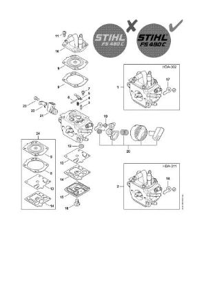 Imagem de Carburador HDA-302, HDA-311 FS 490 C-EM