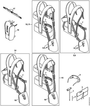 Roçadeiras (FS) FS 490 C-EM Ferramentas, Cinto duplo para os ombros da marca Stihl