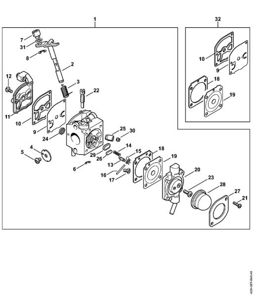 Sopradores (BG, BR) BG 45 Carburador C1Q-S48 BG 45, 46 (04.2001) da marca Stihl