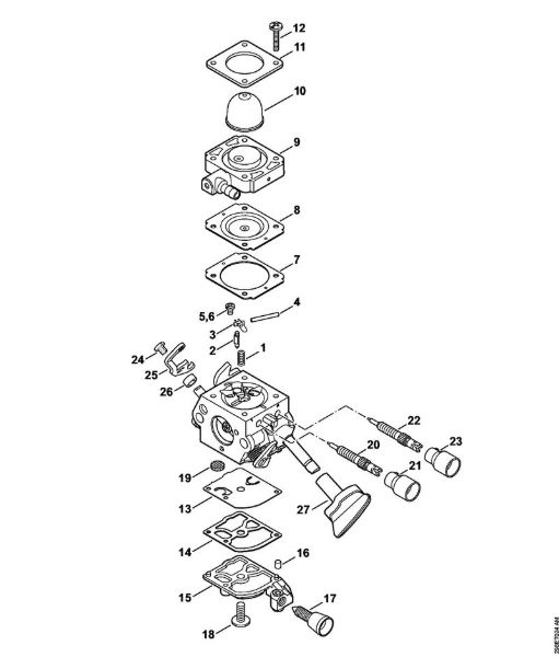 Sopradores (BG, BR) BG 56 Carburador C1M-S204, C1M-S142 da marca Stihl