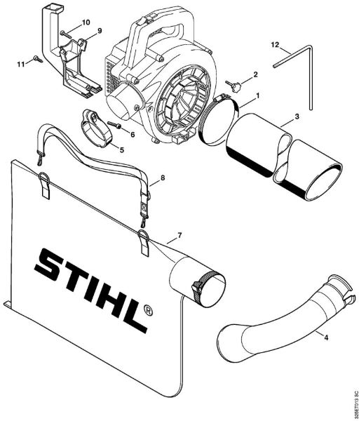 Sopradores (BG, BR) BG 72 Dispositivo de aspiração da marca Stihl