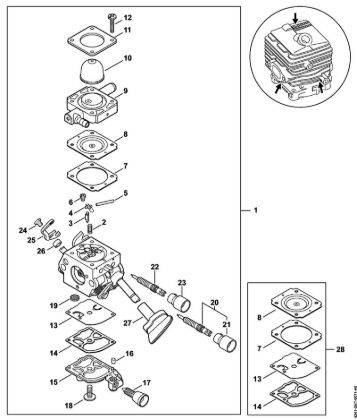 Sopradores (BG, BR) BG 86 Carburador C1M-S261 (037.2018) da marca Stihl