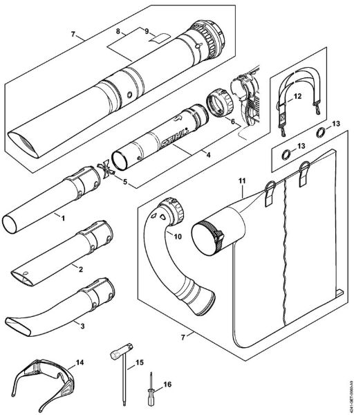 Sopradores (BG, BR) BG 86 Tubeira , Dispositivo de aspiração da marca Stihl