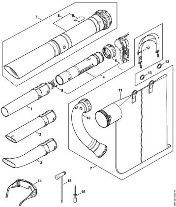 Sopradores (BG, BR) BG 86 C-E D Tubeira , Dispositivo de aspiração da marca Stihl