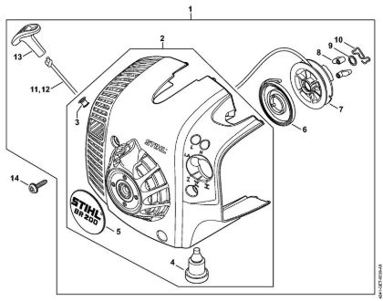 Sopradores (BG, BR) BR 200-D Dispositivo de arranque da marca Stihl