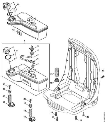 Sopradores (BG, BR) BR 350 Tanque de combustível, Sistema anti-vibratório da marca Stihl