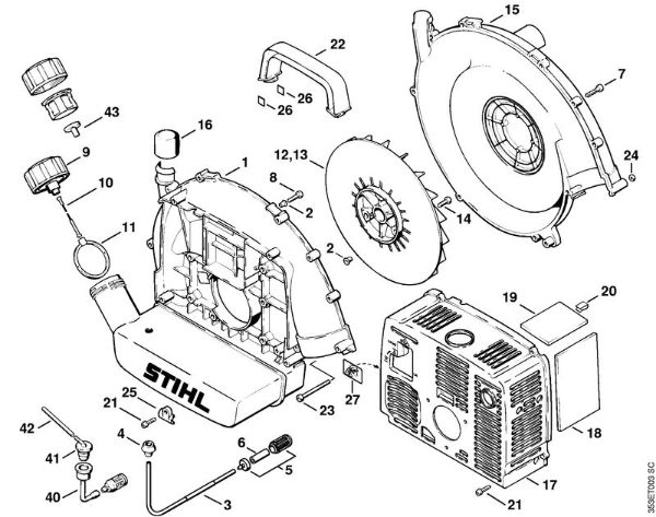 Sopradores (BG, BR) BR 400 Caixa do ventilador da marca Stihl