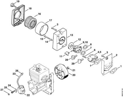 Sopradores (BG, BR) BR 400 Filtro de ar, Sistema de ignição da marca Stihl