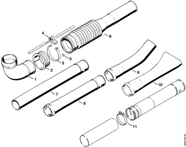 Sopradores (BG, BR) BR 400 Mangueira dobradiça, Tubo soprador da marca Stihl